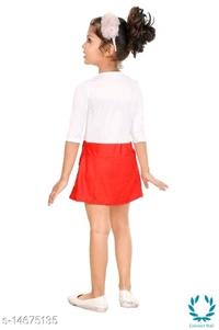 Princess Stylus Girls Frocks & Dresses - 1 Years, White/Red, Cotton Blend, Frock, Pack Of:1